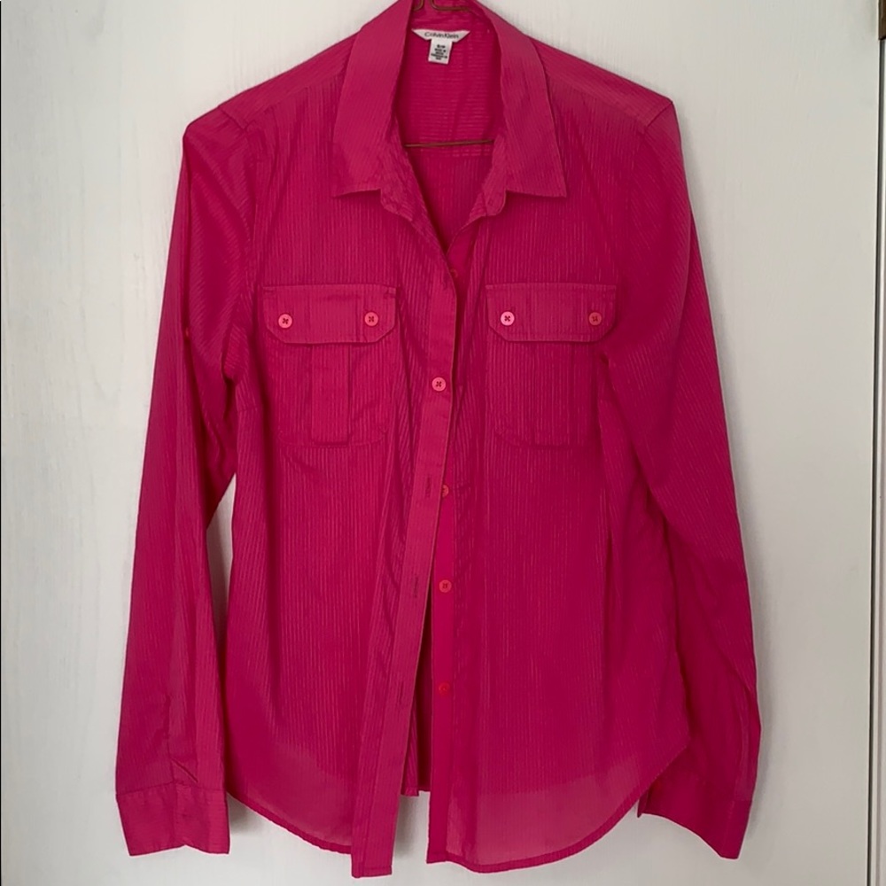 Pink button up shirt